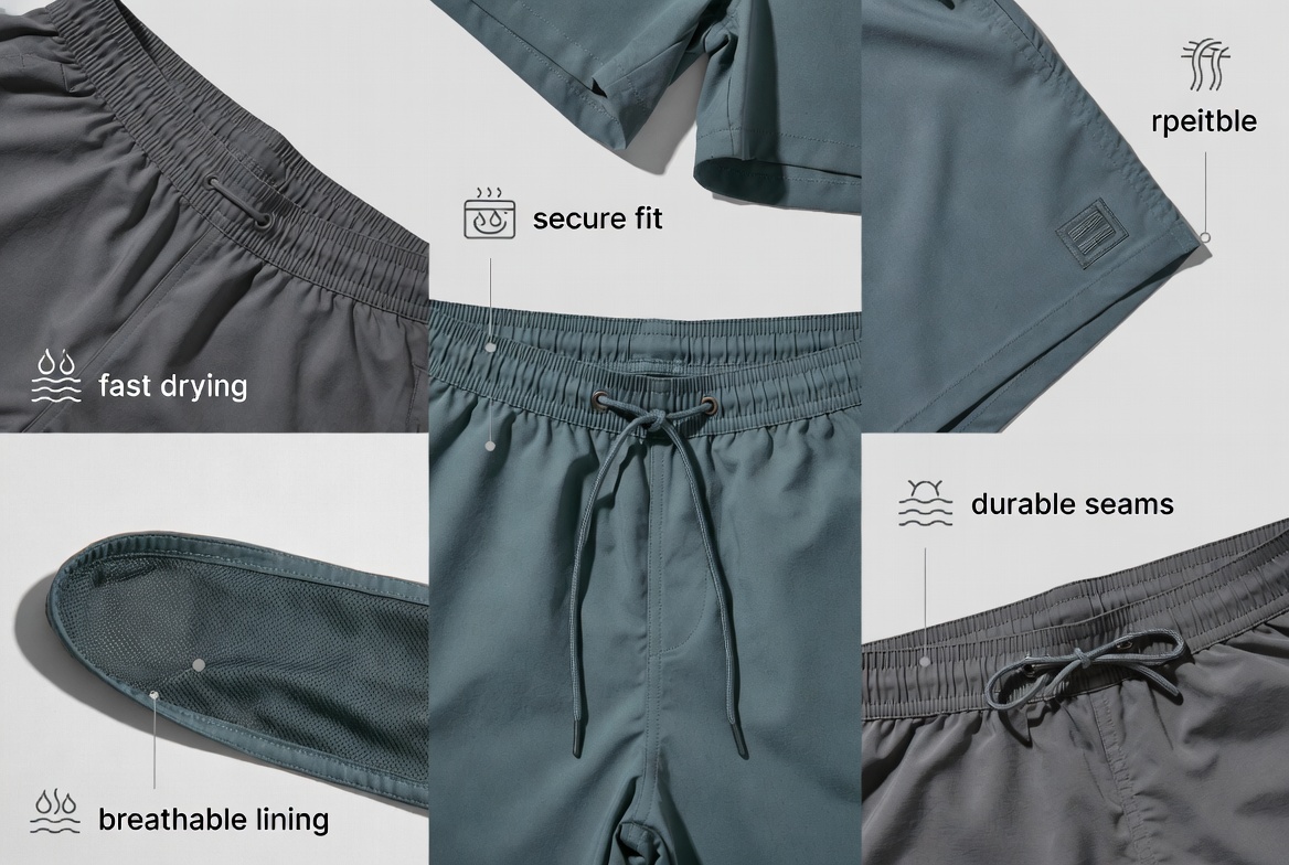 Swim Shorts Fabric And Construction Details Swim Shorts Fabric And Construction Details