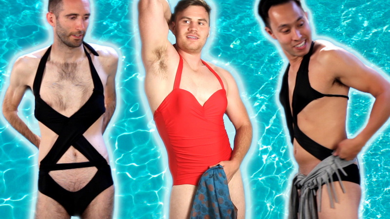 How Do Male Models Look in Female Swimsuits