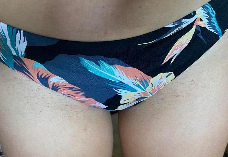 A Man Wear Women's Bikini Bottoms