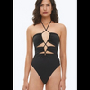 Sexy Solid High Cut One Piece Swimsuit