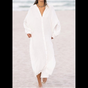 White Beach Cover Up Shirt