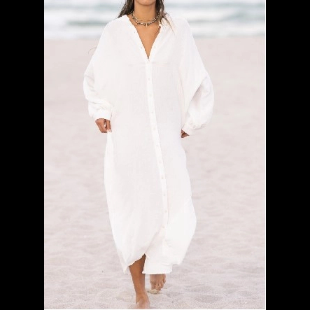 White Beach Cover Up Shirt