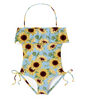 Green Printed Girls Swimsuit
