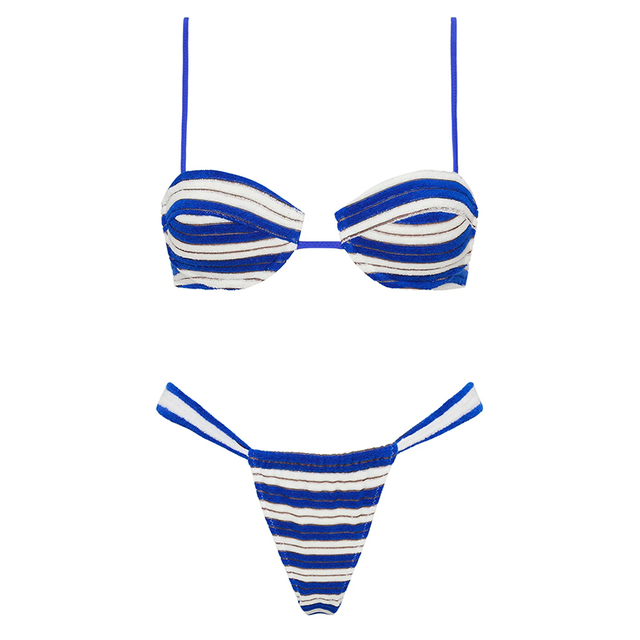 Women Frill Trims Details Bikini Set