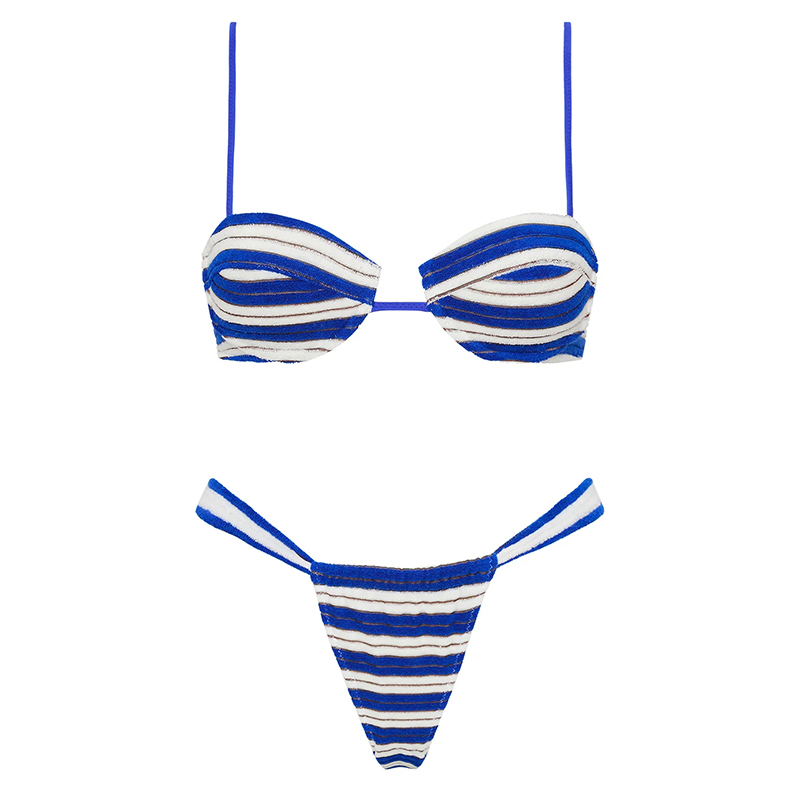 Women Frill Trims Details Bikini Set