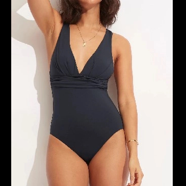 Metallic Swimsuit With Square Rings