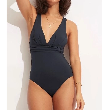 Metallic Swimsuit With Square Rings
