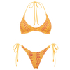 Women Crochet Lace Detail Wire Bikini Set