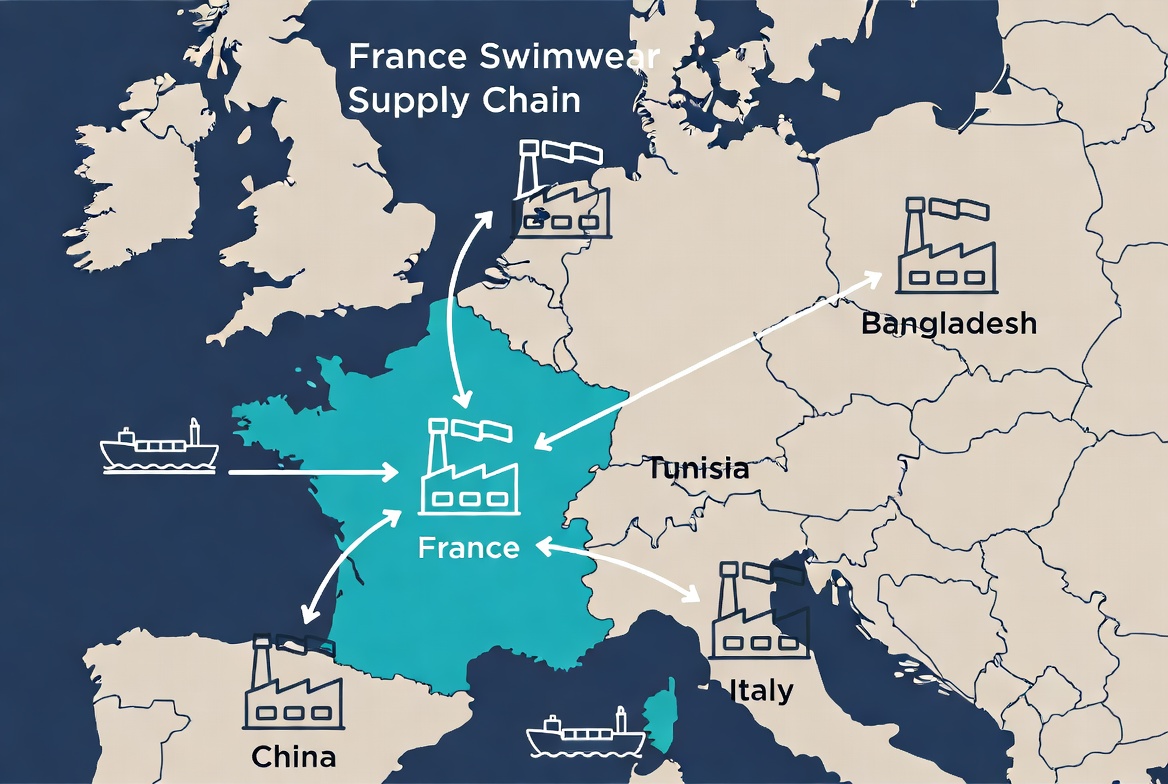 France Swimwear Supply Chain Map