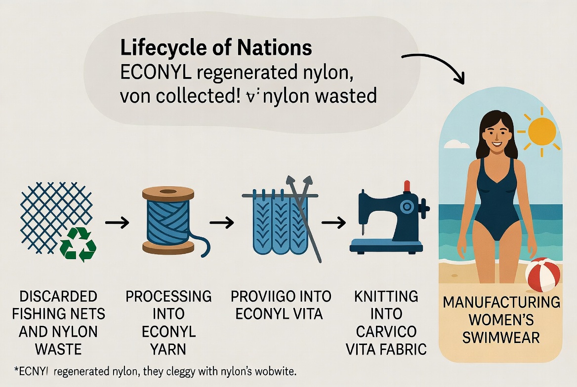 Sustainable Swimwear Lifecycle Diagram