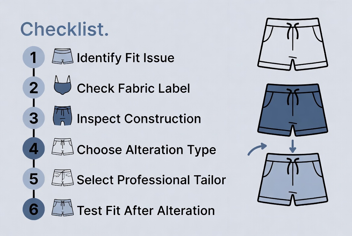 Swim Short Alteration Checklist