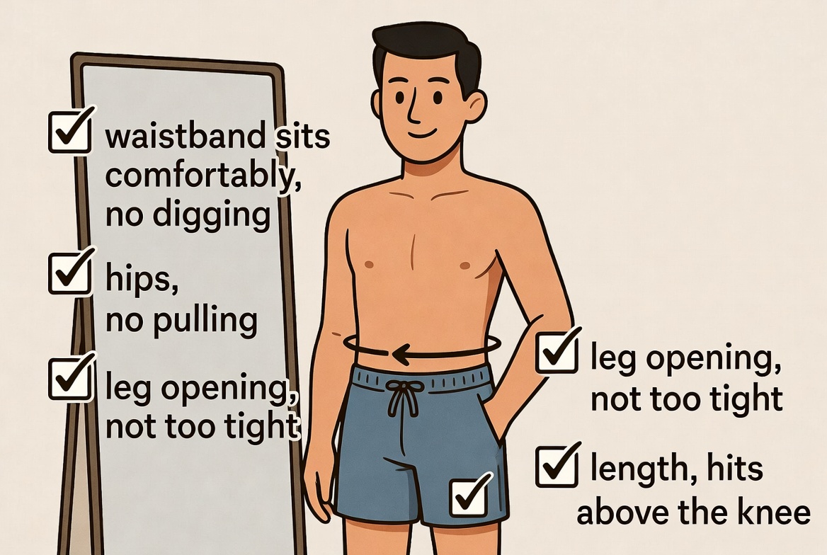 Swim Shorts Try On Checklist