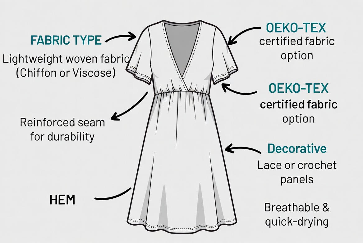 Technical Structure Of Beach Cover Up Dress